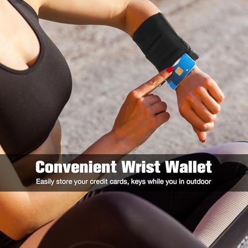 Honoson 5 Pcs Wrist Wallet Women Men Wristband Zipper - color: Dark Colors