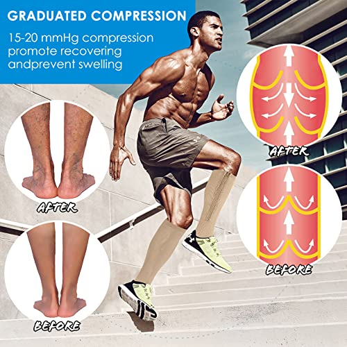 cerpite Zipper Compression Socks, 2 Pairs 15-20 mmHg Closed Toe Compression Stockings for Men Women - color: Beige, size: Large-X-Large