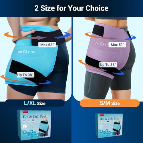 Comfytemp Hip Ice Pack Wrap for Sciatica Pain Relief, Purple (S/M) - color: Purple, size: Small/Medium