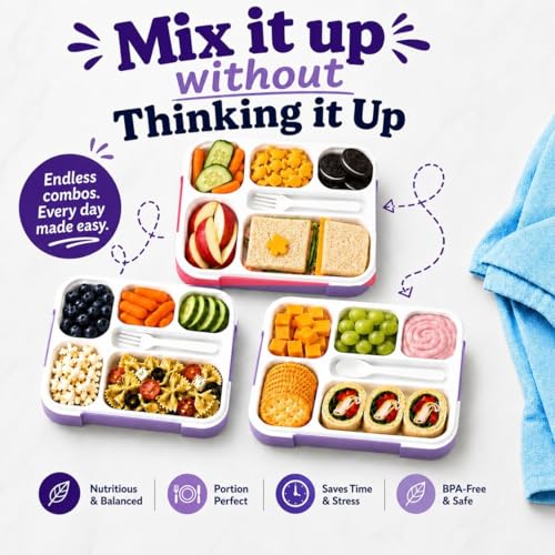 kinsho Bento Lunch Box Set of 2, Ice Pack with Insulated Bag, Pink & Purple - color: Lilac + Pink