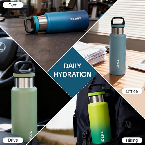 BJPKPK 18oz Insulated Water Bottle Stainless Steel Water Bottle with Handle - color: Indigo Black, size: 18 Ounces