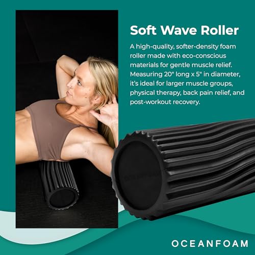 Oceanfoam Soft Tidal Roller - Soft Density Foam Roller for Beginners, Black - color: Black