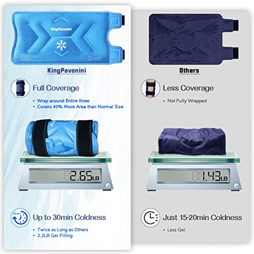 KingPavonini XXL Knee Ice Pack Wrap Around Entire Knee, 1 Pack, Sky-Blue - style: Sky-blue