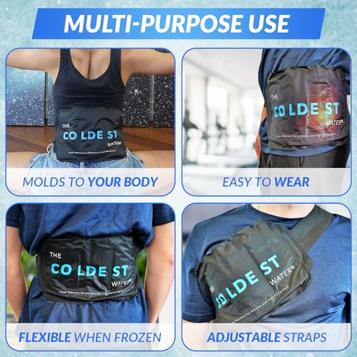 Coldest Gel Ice Pack Flexible Compress with Straps Provides Alleviate Joint and Muscle Pain Flexible Therapy Injuries - Shoulder, Back, Knee, Neck, Ankle Hip Elbow Foot & More (Large)