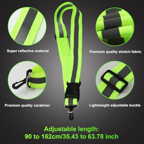 Reflective Running Gear & Reflective Armband, High Visibility Belt Reflective Shoulder Strap Reflector Arm Band Reflective Belt Sash for Walking Hiking Biking Body Wrist(13.78x1.57 inch)