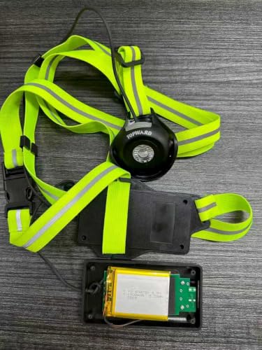 Topward Running Lights for Runners USB-C Rechargeable, Chest Headlamp with 500 Lumen Adjustable Beam, Safety Light for Walking Dog at Night - color: Green