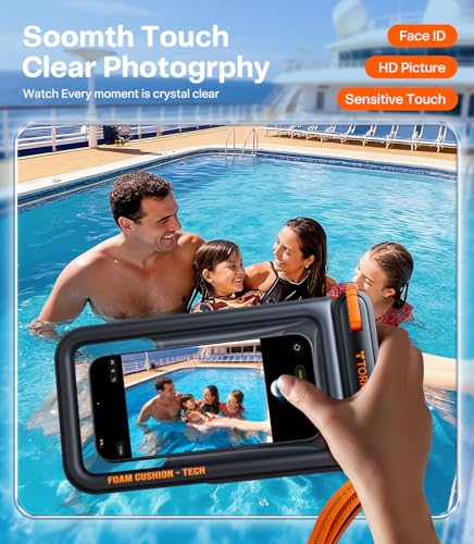 TORRAS IP68 Waterproof Phone Pouch Floating with Double Space 7.0", Black - color: Black