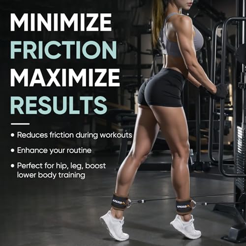 APEXUP Ankle Strap for Cable Machine, Ankle Resistance Bands, Cable Kick Back Ankle Straps for Gym, Glute Workouts, Leg Extensions, Adjustable Straps with Neoprene Padding - color: Black+Mocha, style: Pair