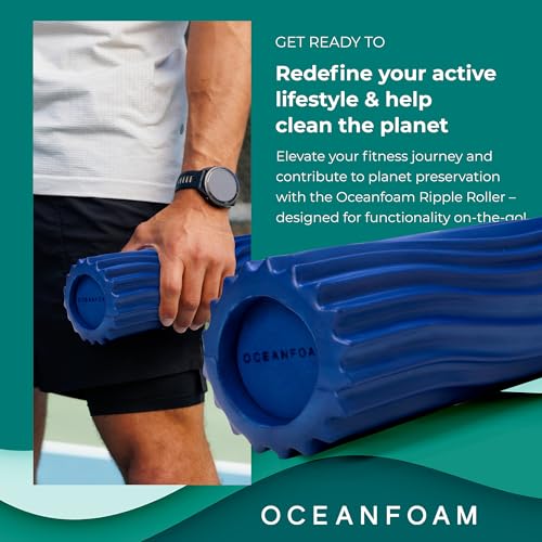 Oceanfoam Ripple Roller Small Foam Roller for Physical Therapy (Royal Blue) - color: Royal Blue
