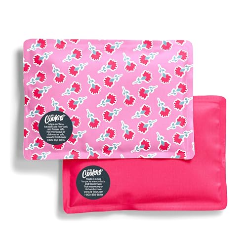 Fit & Fresh Cool Coolers Soft Ice Packs for Lunch Bags & Coolers, 2pk - color: Sweet Pink Print (2 Pack)