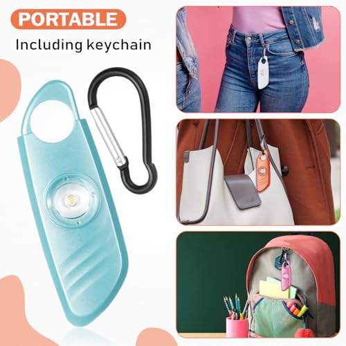 Relaxweex 12 Pcs Personal Safety Alarm for Women with LED Strobe Light and 12 pcs Keychain 130DB Loud Sound Personal Siren Emergency Self Defense Alarm Keychain Safety Devices for Women Men Elderly