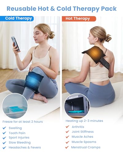 2 Ice Packs for Injuries Reusable, Cold and Hot Packs for Injuries, Joint Pain, Muscle Soreness, and Body Inflammation, Adjustable Ice Packs Wraps for Knees, Back, Shoulders, Arms, and Legs