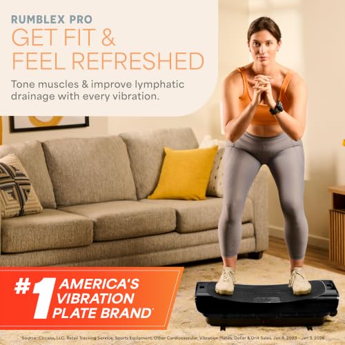 Lifepro Rumblex 4D Vibration Plate Exercise Machine with 7 Training Modes - color: Black, size: Pro