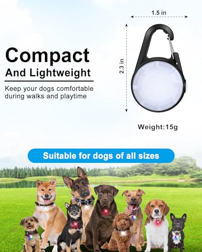 Dog Collar Light for Night Walking Clip On, 4 Modes & Rechargeable, 2 Pack - color: Matte Black