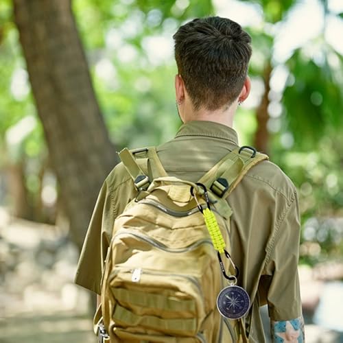 BRAVESHINE Paracord Keychain Carabiner Clip | D Ring Hanger Lanyard Hook - color: Green