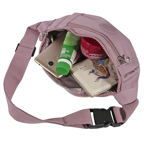 Large Crossbody Fanny Pack with 3-Zipper Pockets,Gifts for Enjoy Sports Festival Workout Traveling Running Casual Hands-Free Wallets Waist Pack Phone Bag Fits All Phones (Purple) - color: Purple
