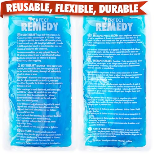 Perfect Remedy 2-Pack Gel Ice Packs for Injuries Reusable, Hot & Cold Pack that’s Durable, Soft & Flexible, Fast Relief & Recovery (Blue, Reg 2PK) - color: Blue Standard, size: Regular 2 Pack