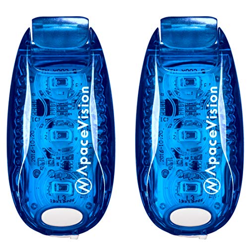 EverLightFX USB Rechargeable LED Safety Light 2 Pack, Clip On Strobe Light - color: Blue