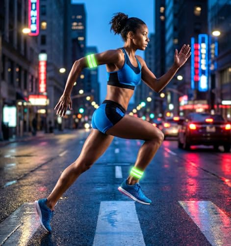 Reflective Bands, 6Pcs Reflective Arm Bands for Runners Adjustable Straps