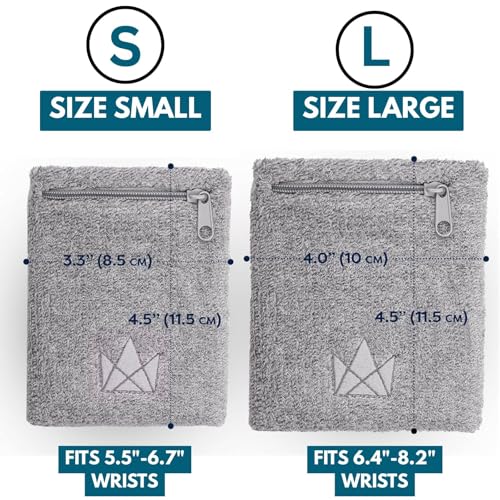 The Friendly Swede Wrist Wallets for Men & Women, Zipper Pocket, 2-Pack - color: Gray - L
