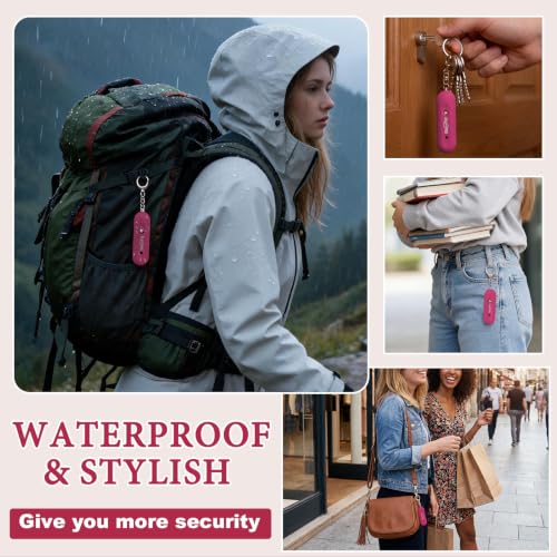 Personal Safety Alarm - Waterproof Rechargeable Security Alarm - 140dB Extra Loud Siren & Strobe Light - Self Defense Keychain - Gift for Women, Teenagers, College Girls, Seniors (Burgundy) - color: Burgundy