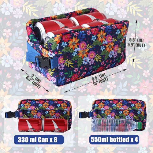 Leakproof Freezable Snack Bag Reusable Cooler Insulated Lunch Box - color: Multicolored Flower