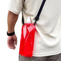Water Bag 650ml Leak-Proof Foldable Flask with Strap - color: Red