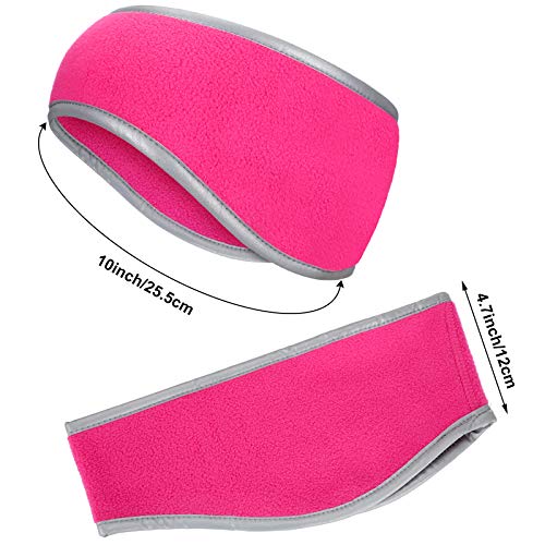 Geyoga 2Pcs Winter Running Ear Warmer Headband for Women Men - color: Fluorescent Rose Red