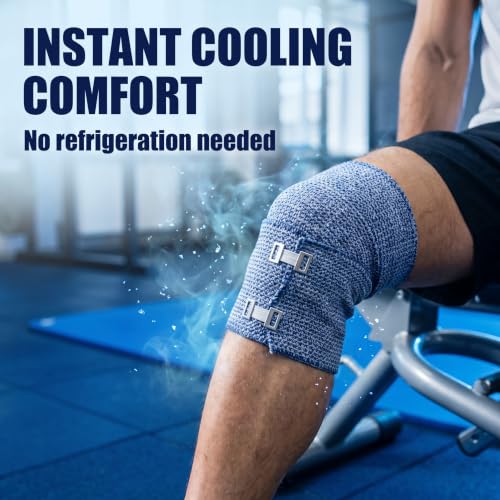 Menthol Cold Compression Wrap, Reusable Ice Tape for Muscle & Joint Support, Cotton Cooling Bandage with Adjustable Buckle for Post-Workout Relief & Outdoor Preparedness