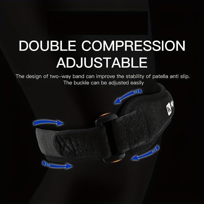 Patella Knee Brace Strap Lightweight Breathable Compression Support Adjustable for Running Basketball Yoga Jump Rope - color: blue