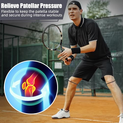 Foilswirl Patella Knee Band Basketball Knee Strap,2,Dark Grey,M - color: Dark Grey, size: M