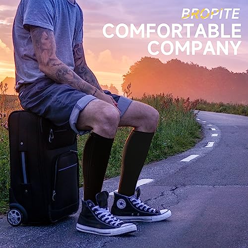 bropite Zipper Compression Socks Women & Men - 2Pairs Calf Knee High 15-20mmHg Open Toe Compression Stocking suit for Walking - color: Black/Beige Copper Open Toe, size: Xx-large