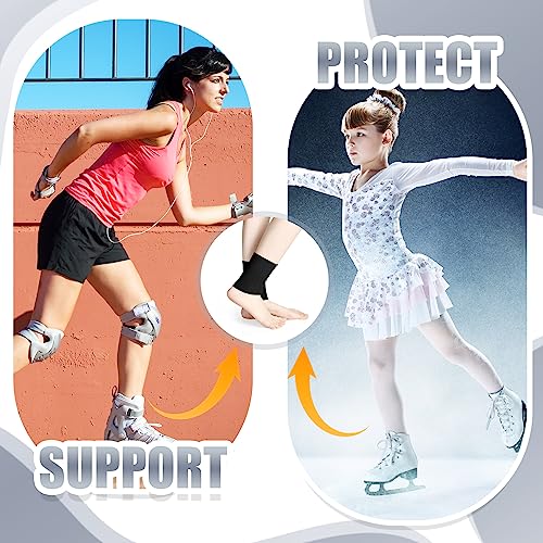 Zomiboo 2 Pcs Ankle Gel Sleeves Padded Sock Compression Brace Skating,Black - color: Black