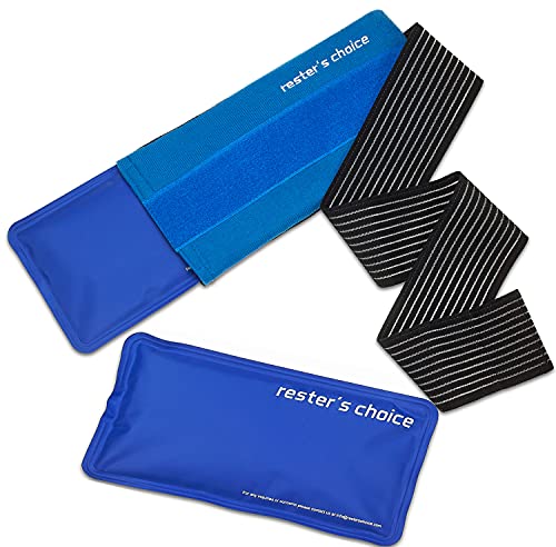 2 Soft Gel Ice Packs for Injuries Reusable with Extra Comfy Adjustable Cold Pack Wrap, Flexible Hot and Cold Compress