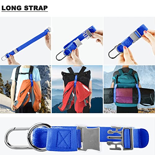 ZINZ Elastic Jacket Gripper Travel Strap with D-Ring Hooks and Buckle - color: Blue
