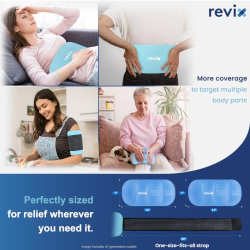 REVIX Extra Large Gel Ice Packs Reusable, 2 Packs Cold Compress - color: Blue, size: Extra Large 14 x 7 Inch
