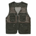 Unisex Mesh Breathable Fishing Vest, Multi-Pockets Photography Travel Hiking Waistcoat Jacket for Adults and Youth - color: Army Green, size: X-Large