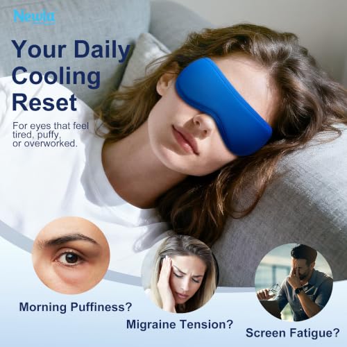 Cooling Gel Eye Mask for Puffy Eyes, 3D Contoured Fit Cold Compress - color: Blue