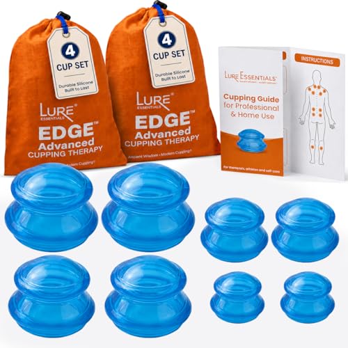 Silicone Cupping Set, Cupping Kit for Massage Therapy and Cellulite, 4 Cups - color: Blue, size: 8 Count