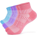 IRAMY Ankle Compression Socks for Women Men Cushioned Athletic Running Socks Plantar Fasciitis Relief 2/3/4/5/6 Pairs - color: Pink+purple+blue(3 Pairs), size: Small