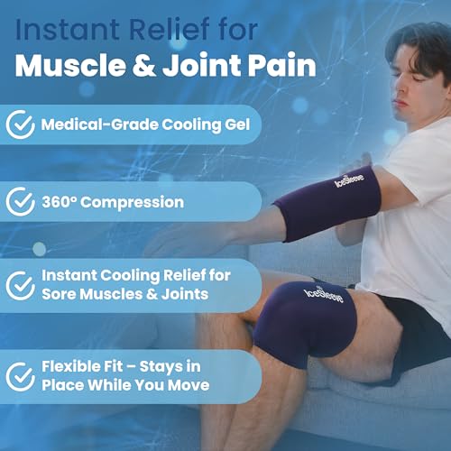 IceSleeve Elbow & Knee Ice Pack Wrap, Cold & Heat Therapy, Blue SM, 1 Pack - color: Blue, size: Small/Medium