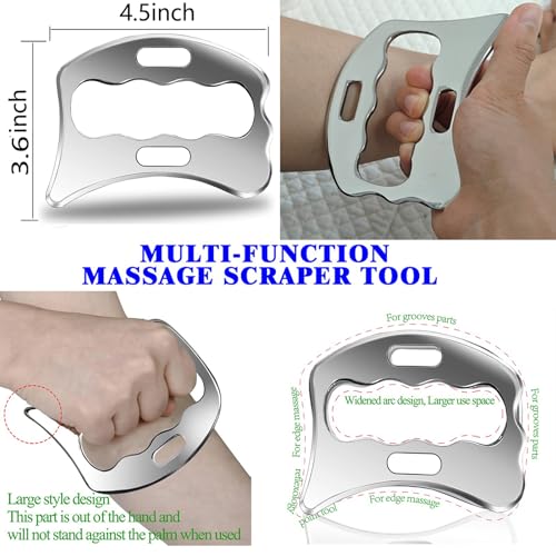 Muscle Scraper Tool Set, 304Stainless Steel IASTM Tools, Scraping Tool Physical Therapy Kit with Carrying Case(5-Piece) - style: GYX COELE-5 set A