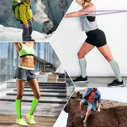 fenglaoda 3 Pairs Compression Socks for Women & Men Knee High Nurse Pregnant Cute Medical Running Travel Athletic - color: 00-3pairs-19, size: Large-X-Large