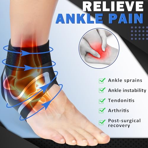 beister 1 Pair Ankle Support Breathable Neoprene Compression Ankle Brace for Men and Women, Elastic Sprain Foot Sleeve for Sports Protect, Arthritis, Plantar Fasciitis, Achilles tendonitis, Recovery - size: Medium (Pack of 2)