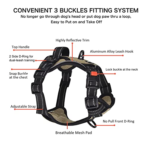 Petmolico No Pull Dog Harness and Leash Set, Army Yellow, Small - color: Army Yellow, size: Small