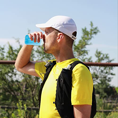 J.CARP 500ml Soft Flask Running Water Bottles, TPU Foldable Running Hydration Flask for Hydration Pack Cycling Hiking Climbing Outdoors Motorbike White - color: White, 500ml