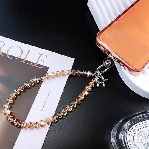 C.J.M.K Beaded Phone Wristband, Lanyard Chain - color: 05-metallic