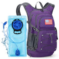 Maelstrom Lightweight Hydration Hiking Backpack with 2L/3L Water Bladder - color: 5.Purple, size: 3L Bladder