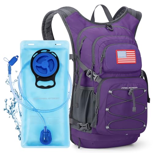 Maelstrom Lightweight Hydration Hiking Backpack with 2L/3L Water Bladder - color: 5.Purple, size: 2L Bladder