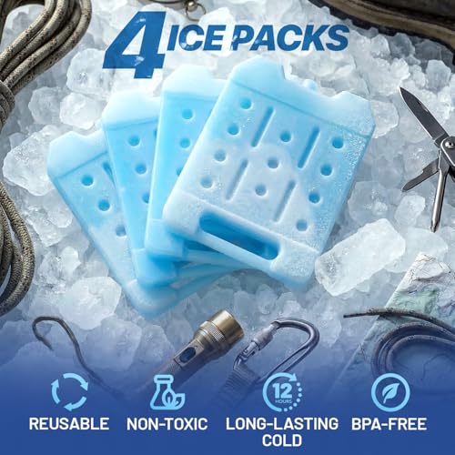 4 Pack Reusable Extra Large Ice Packs for Cooler, Long Lasting Freezer Packs for Camping, Beach, and Road Trips, Cooler Ice Packs BPA-Free Non-Toxic, 10.28"x 7.80" - size: XL 4-pack